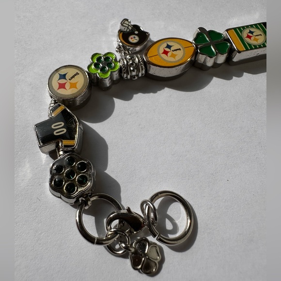 NFL Pittsburgh Steelers Super Fan Lucky Charm Bracelet –8” / 8.75” 🍀🏈 - Picture 6 of 8